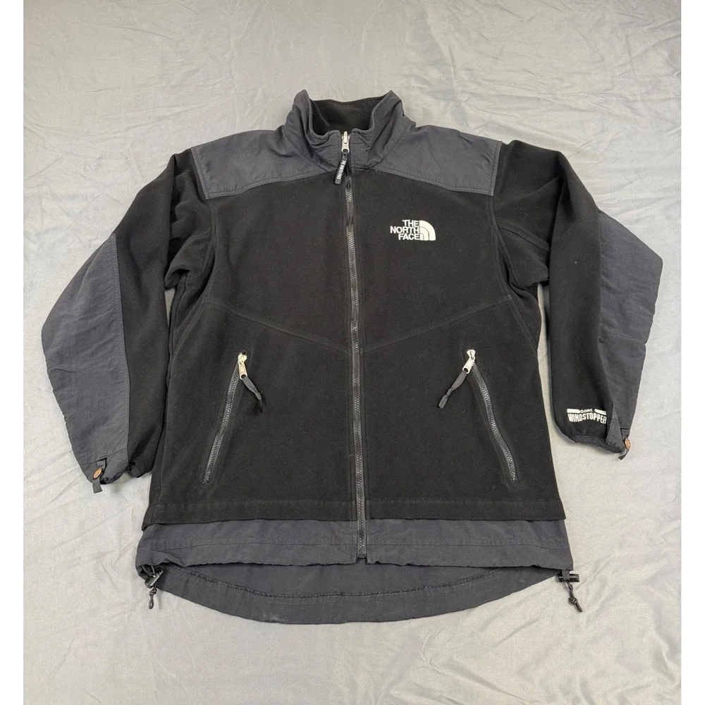 Vintage The North Face Gore Windstopper Fleece Jacket Mens Large Black Full Zip